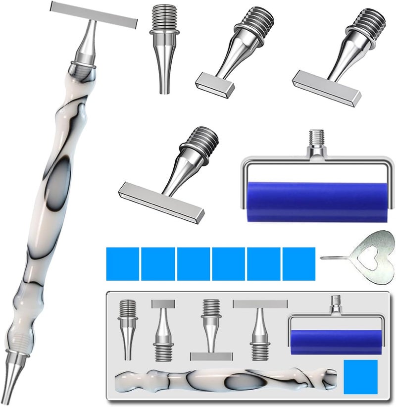 13PCS Diamond Art Pen, with 1,3,6,9 Stainless Steel Nibs, Ergonomic Diamond Art Pen, 5D Diamond Painting Pens Tools, for Both Beginners and Experienced Diamond Artists
